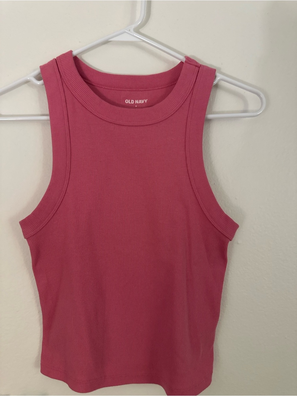 Old Navy Ribbed Crewneck Tank Top - Rose Pink